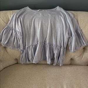 Altar’d State Ruffled Light Blue Top